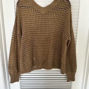Rhapsody Brown V-Neck Sweater